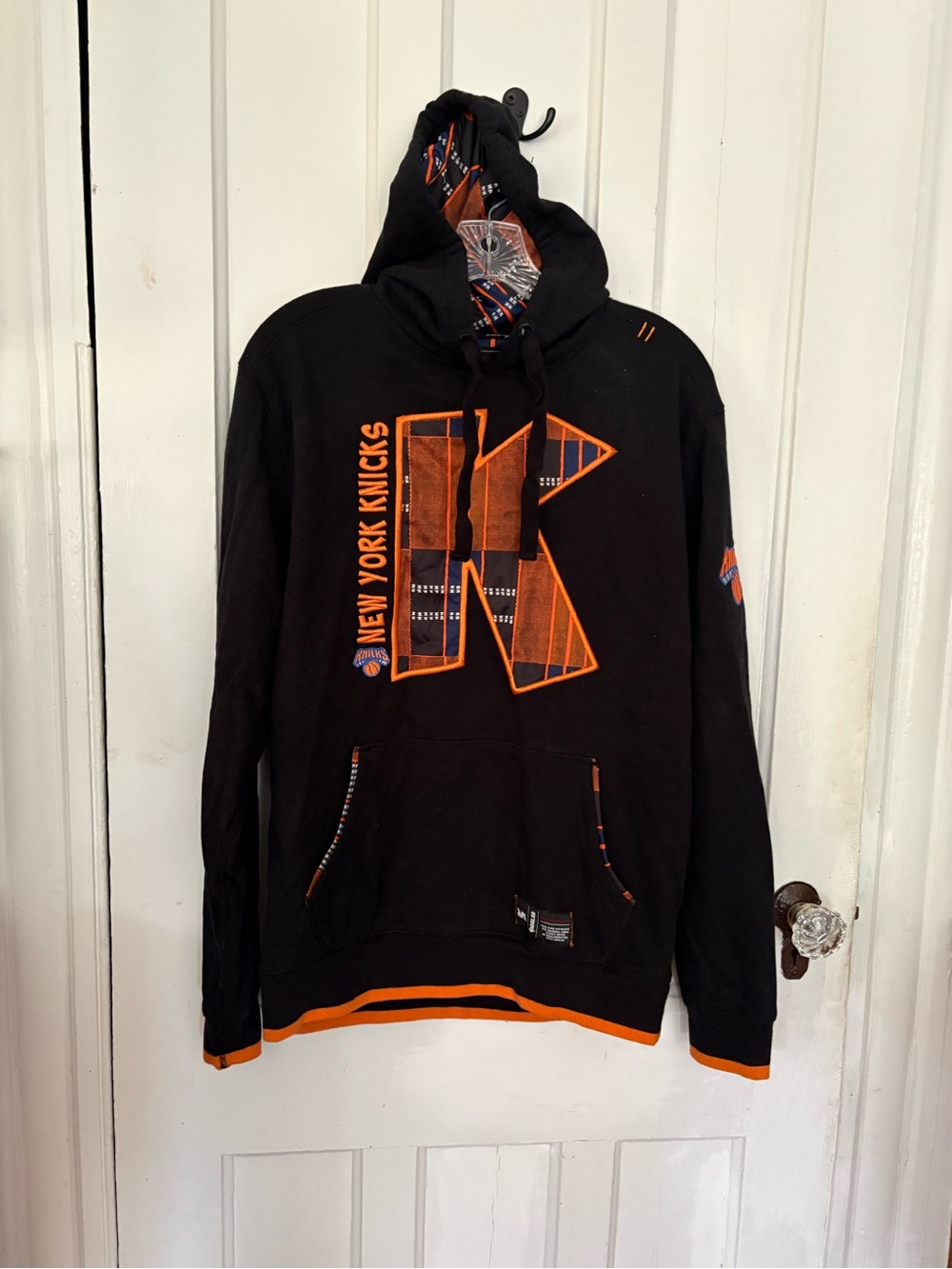 Two Hype Black and Orange New York Knicks Pullover Hoodie